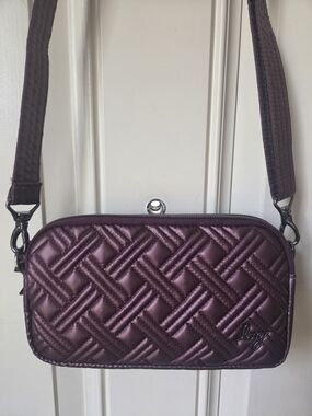 lug Quilted Crossbody in Plum
